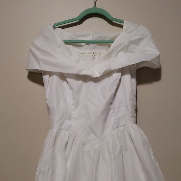 vintage white sweetheart off the shoulder dress xs/s - Picture 3 of 15